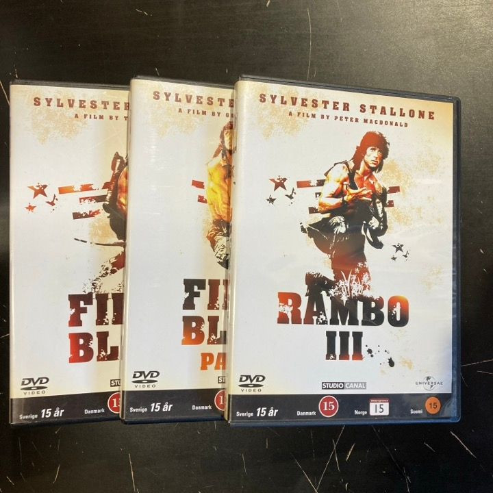 Rambo 1-3 3DVD (VG+/M-) -toiminta-